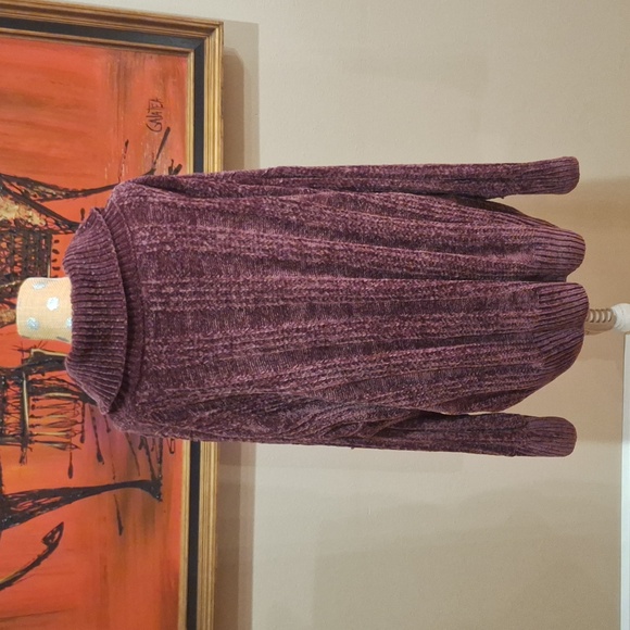 Plum purple chenille sweater size XL - Picture 6 of 11
